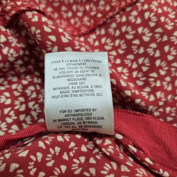 Anthropologie Maeve Red High Rise Wide Leg Bohemian Flare Lightweight Pants 4 - Picture 8 of 9